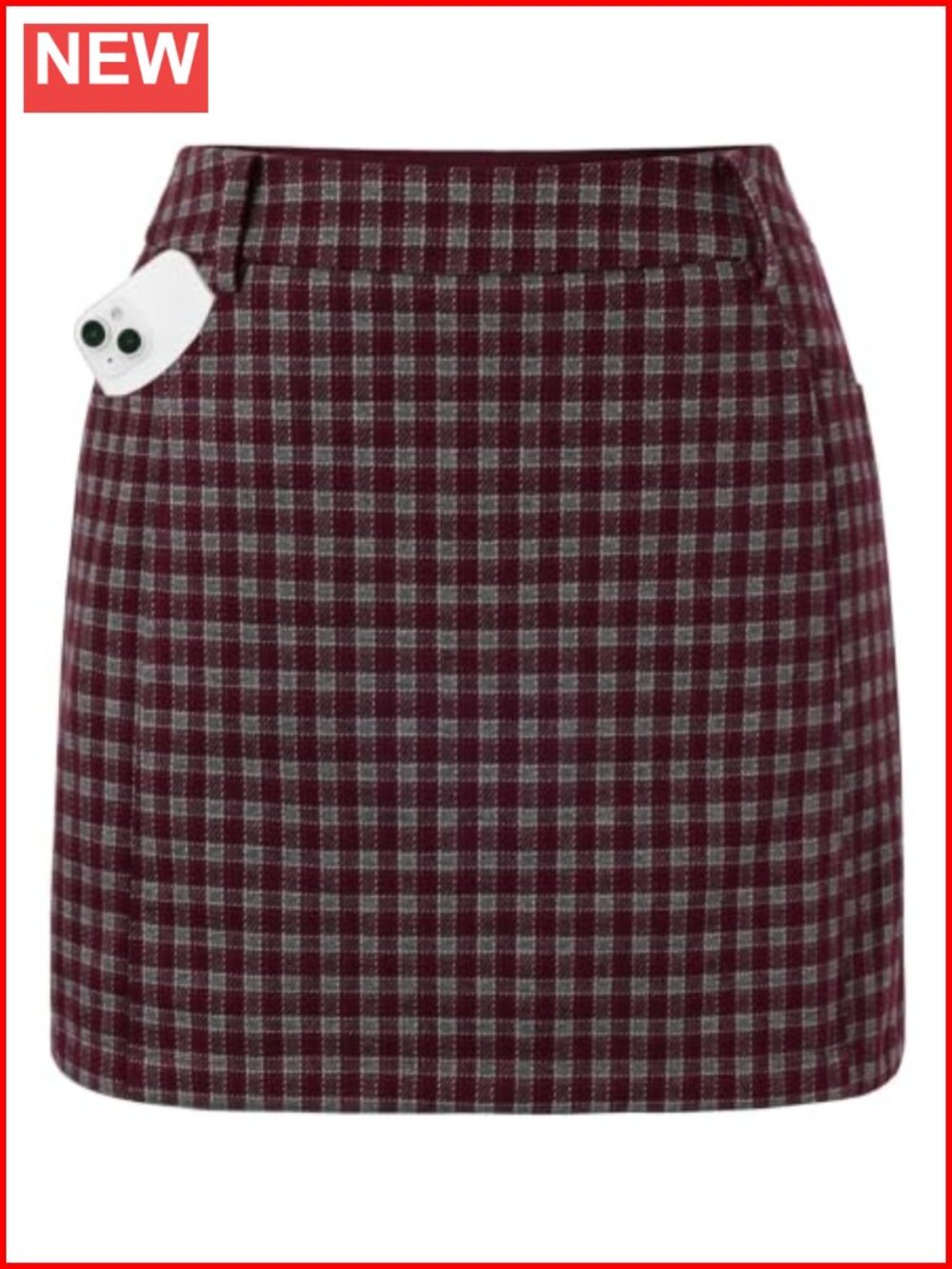 Plaid Mini Skirt with Shorts High Waist Skort with Pockets